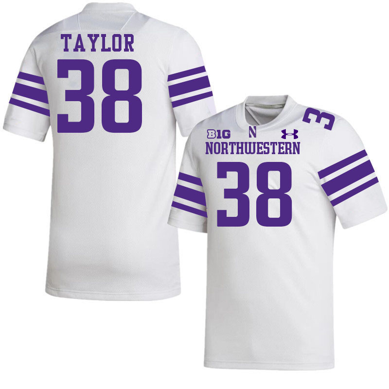 Northwestern Wildcats #38 Noah Taylor College Football Jerseys Stitched-White